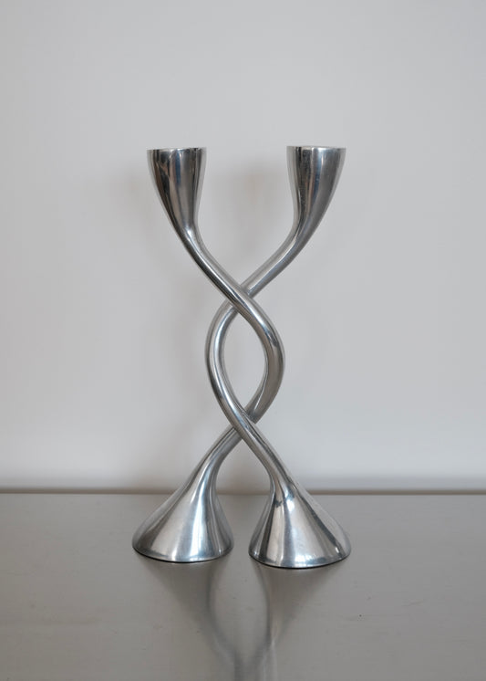 paire de bougeoirs zig zag