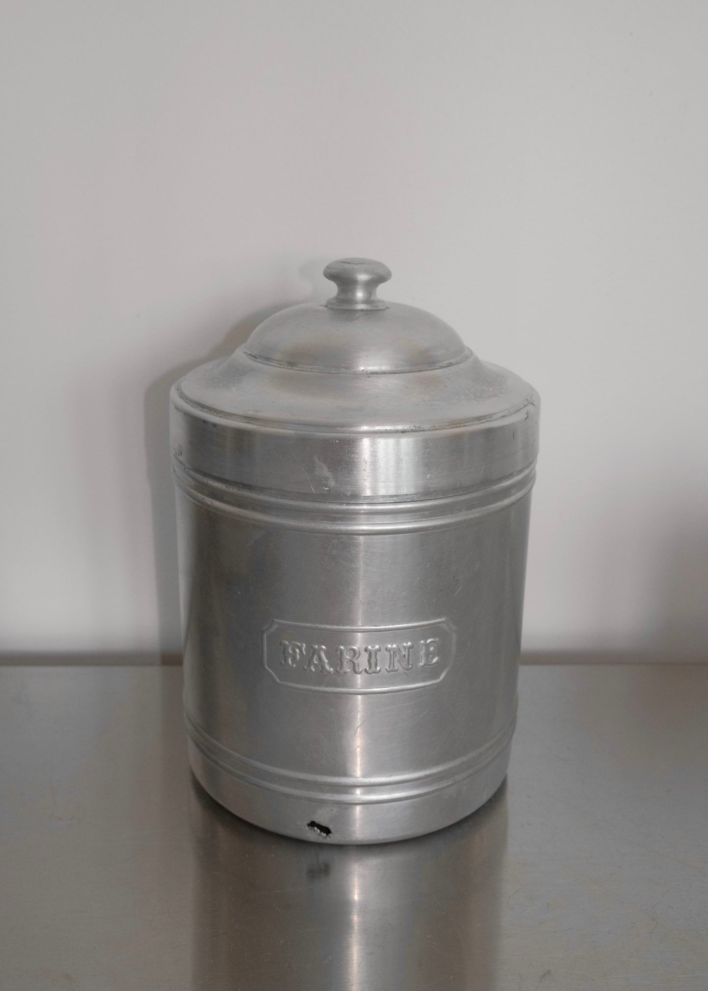 série de 5 pots à épices vintage aluminium