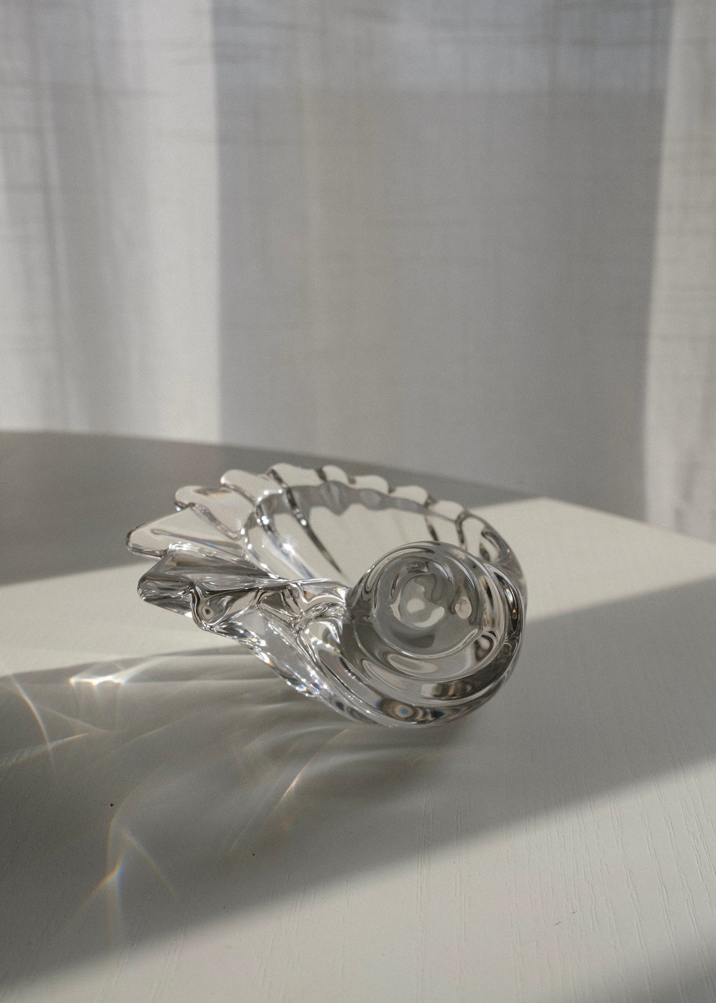 vide-poche coquillage en cristal