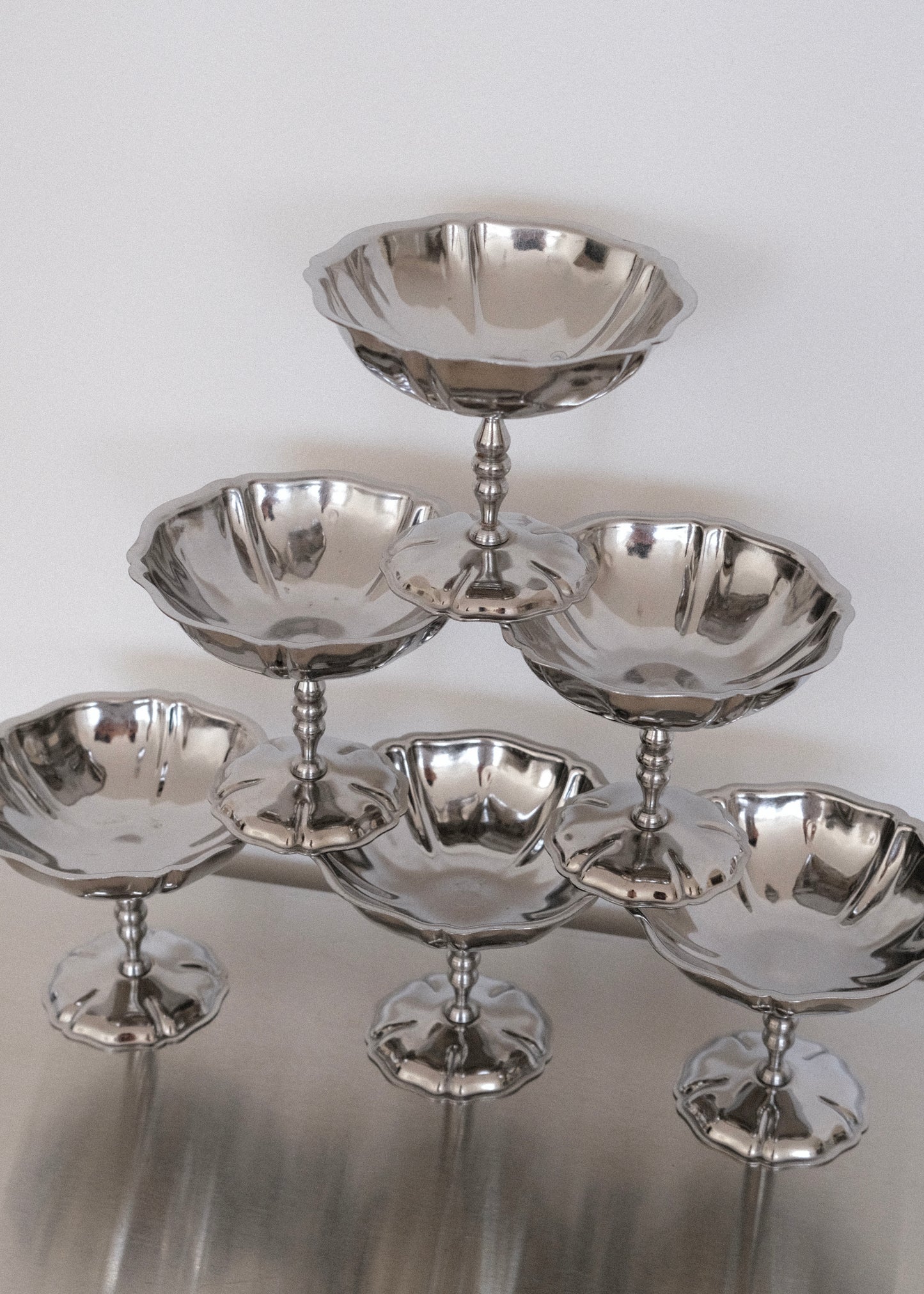 set de 6 coupelles inox