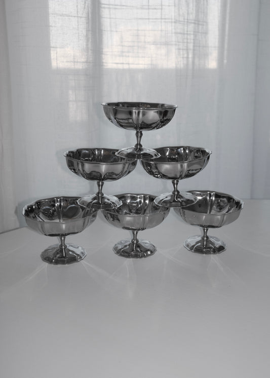set de 6 coupelles inox