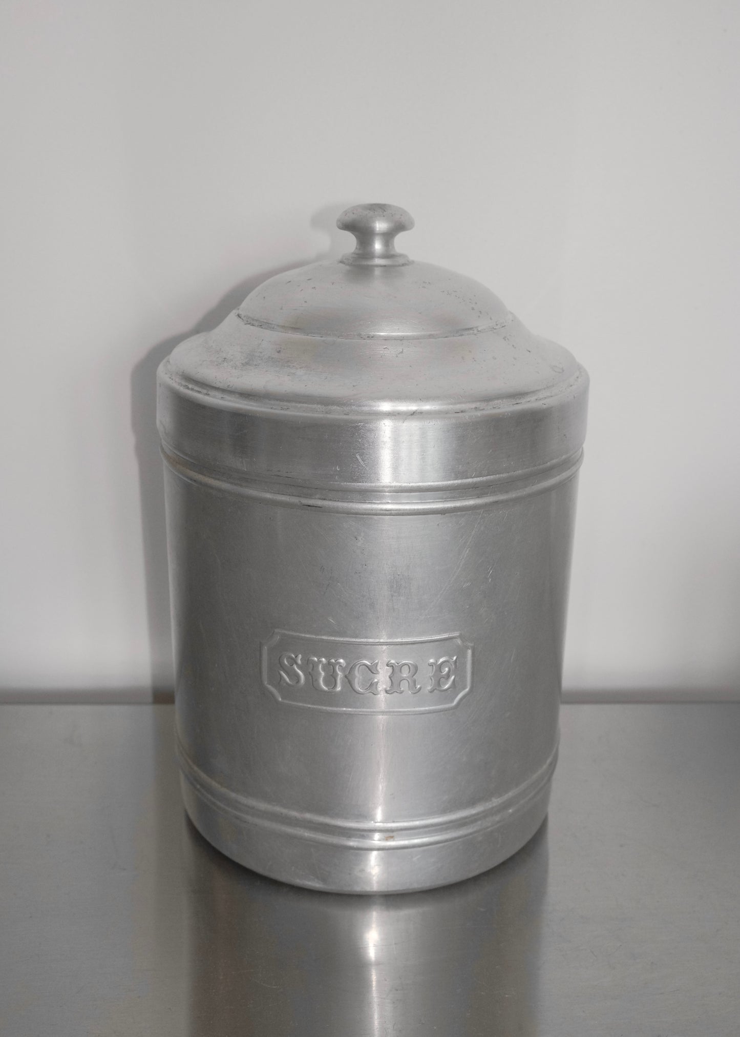 série de 5 pots à épices vintage aluminium