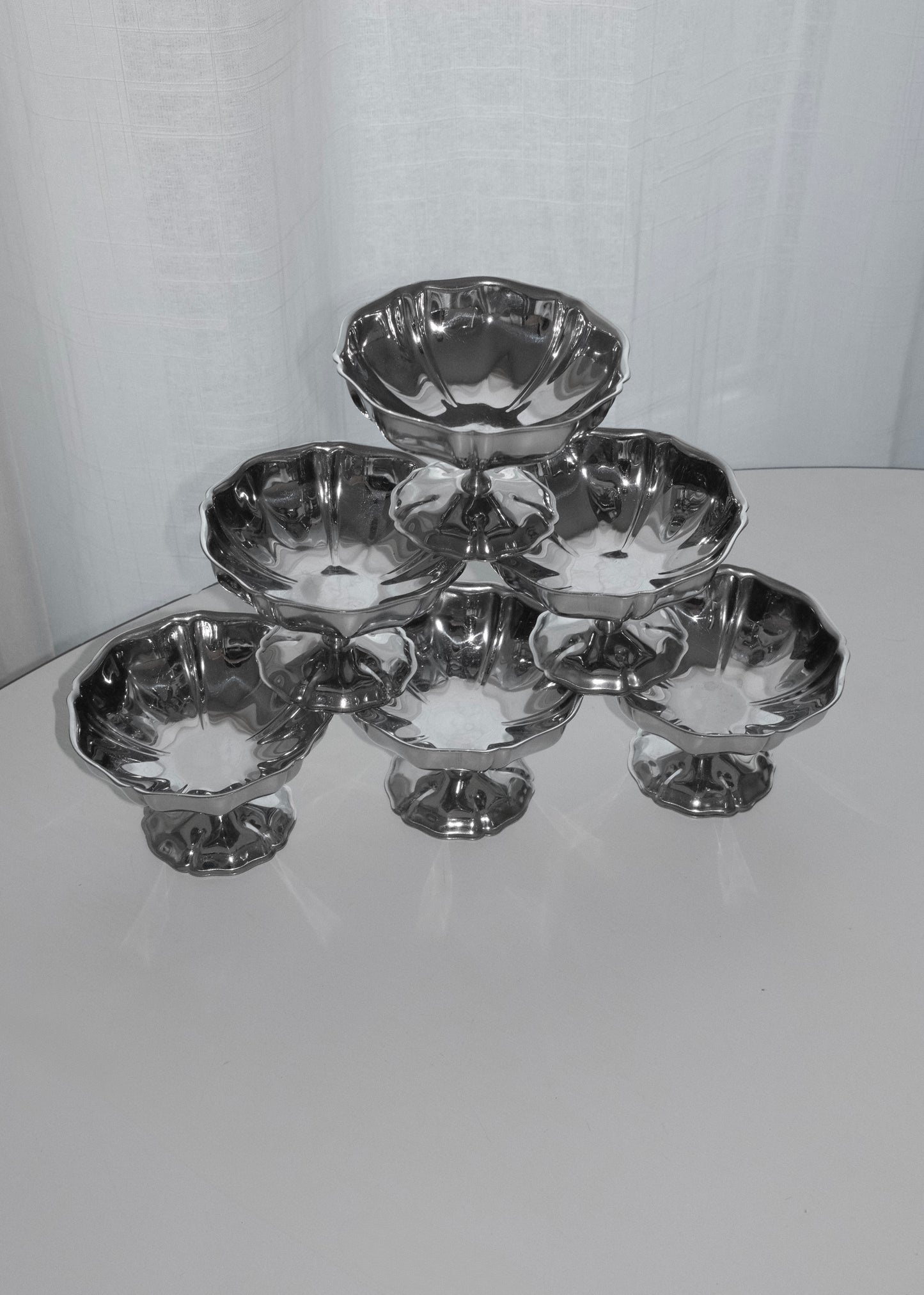 set de 6 coupelles inox