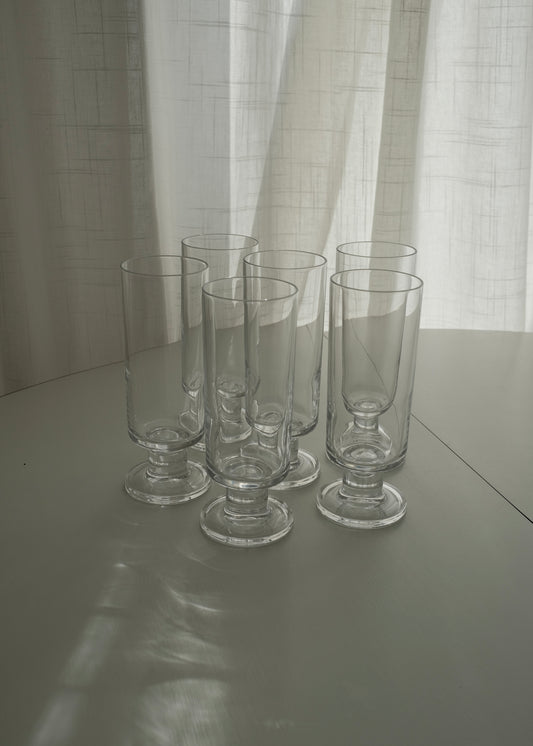 6 flûtes à champagne Cristal d'Arques 1975