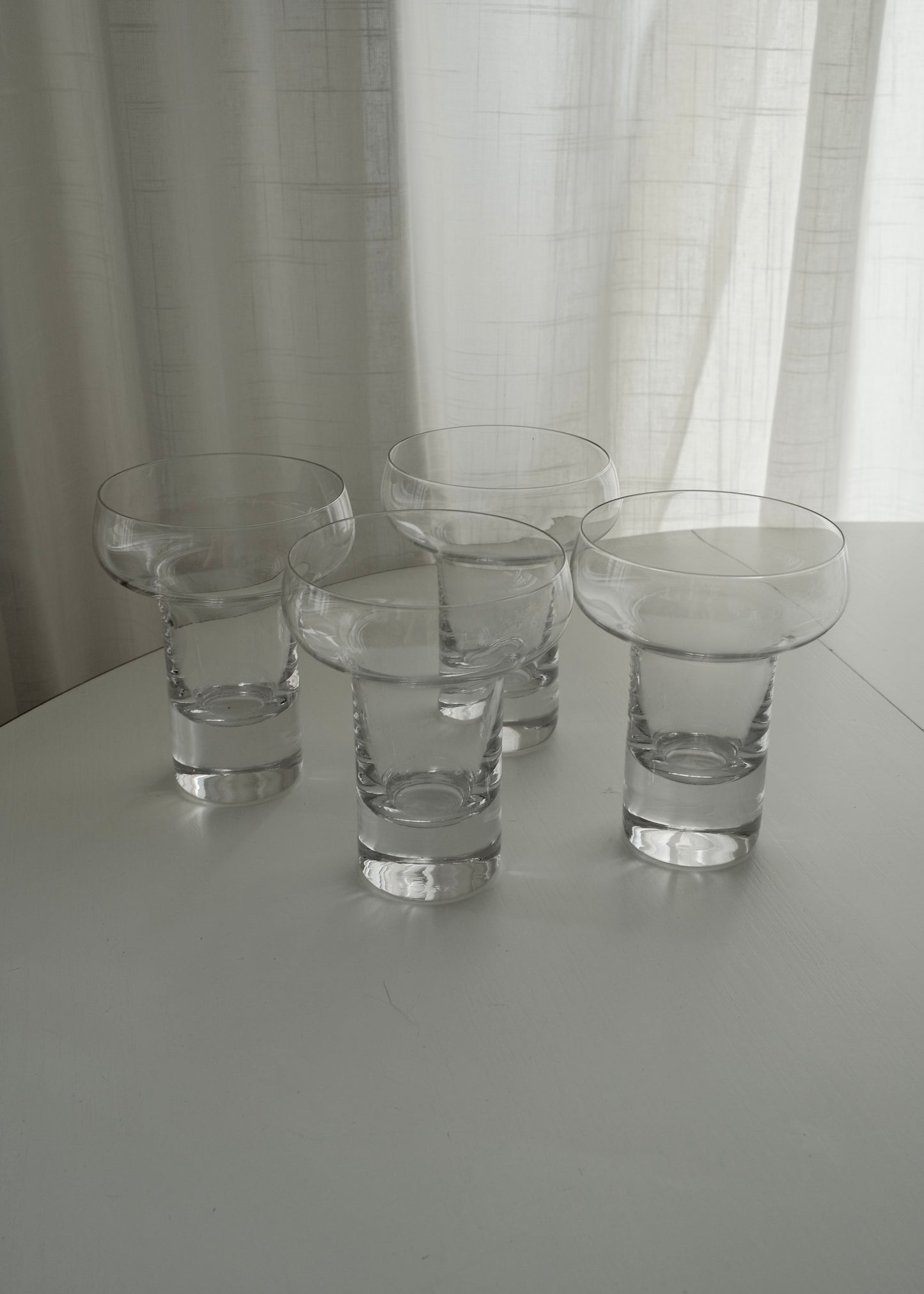 4 grands verres en cristal Top Design 1970