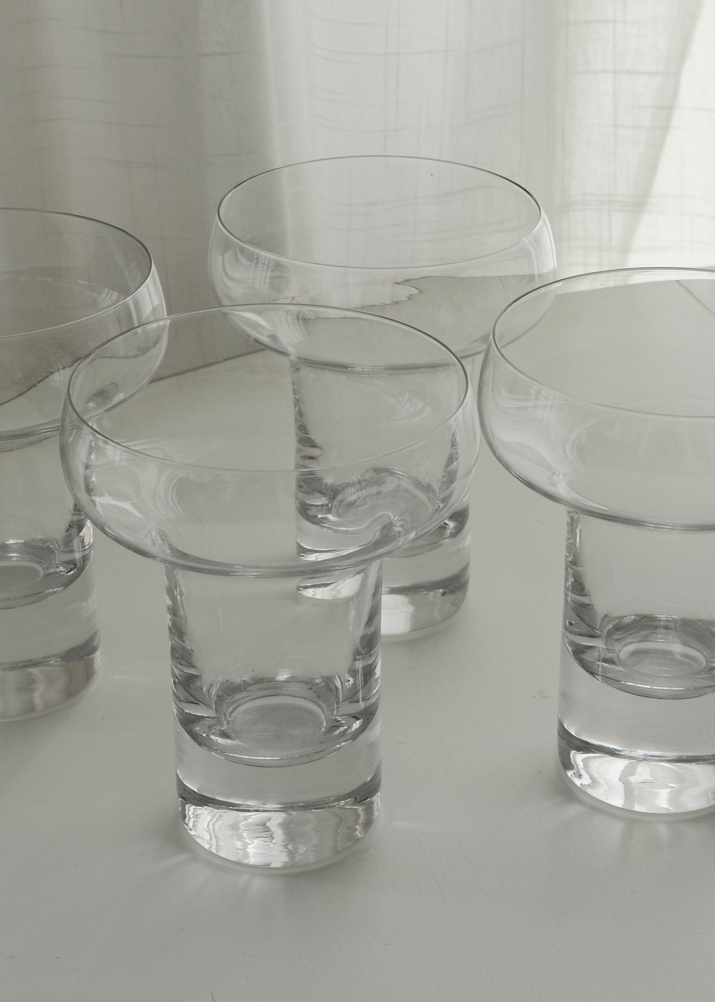 4 grands verres en cristal Top Design 1970