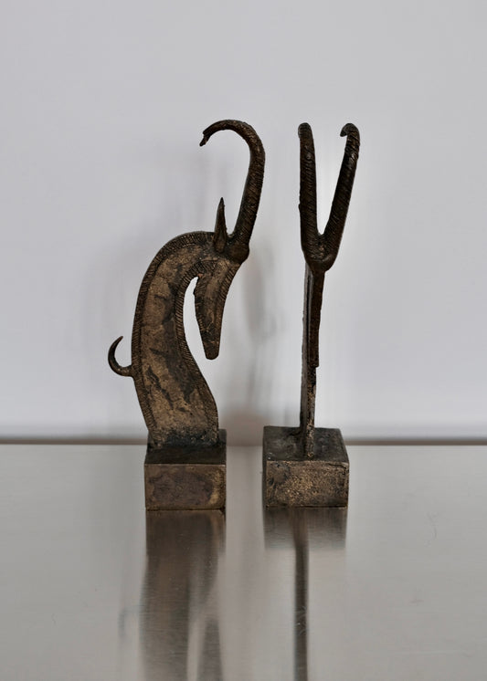 duo de statuettes anthropomorphes en bronze