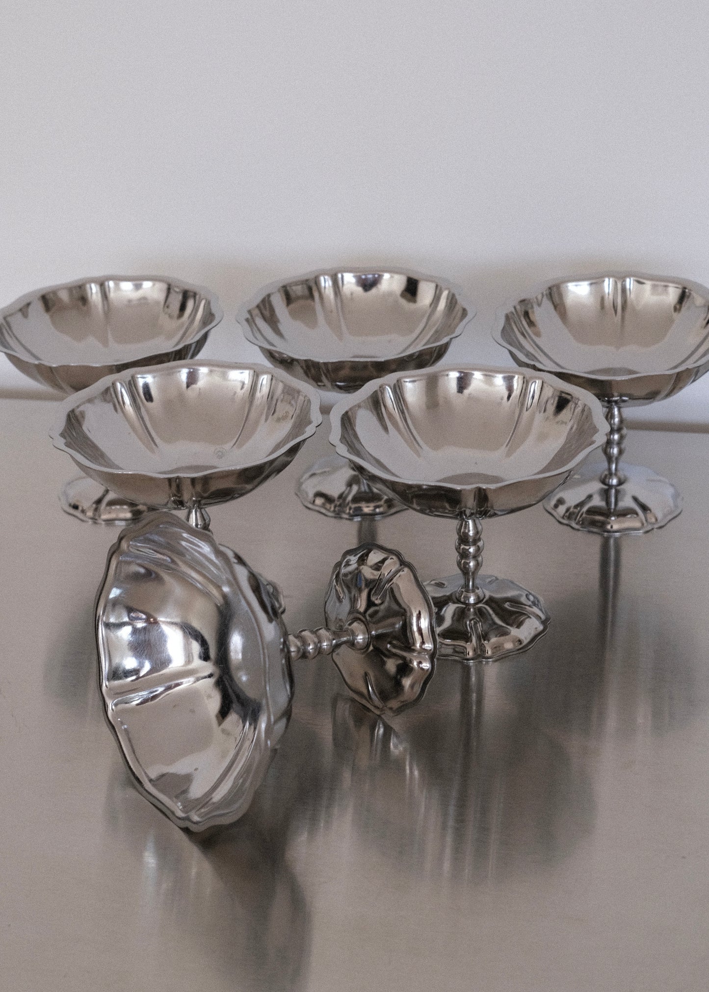 set de 6 coupelles inox