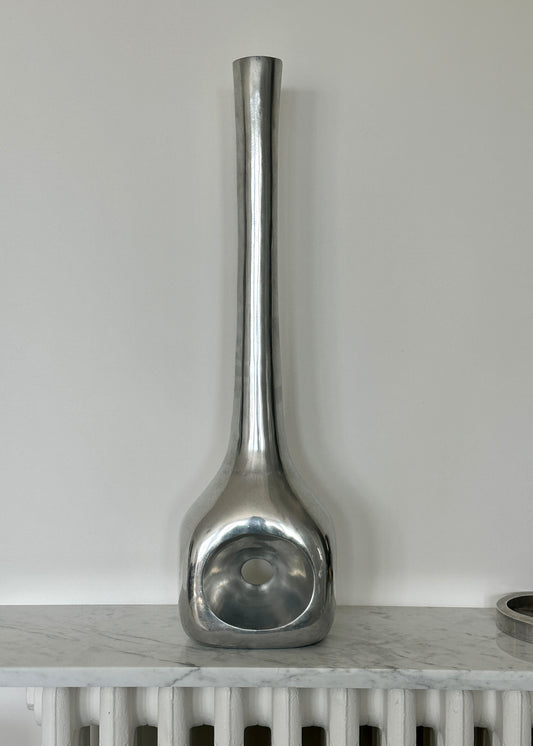 grand vase fonte d'aluminium 1970