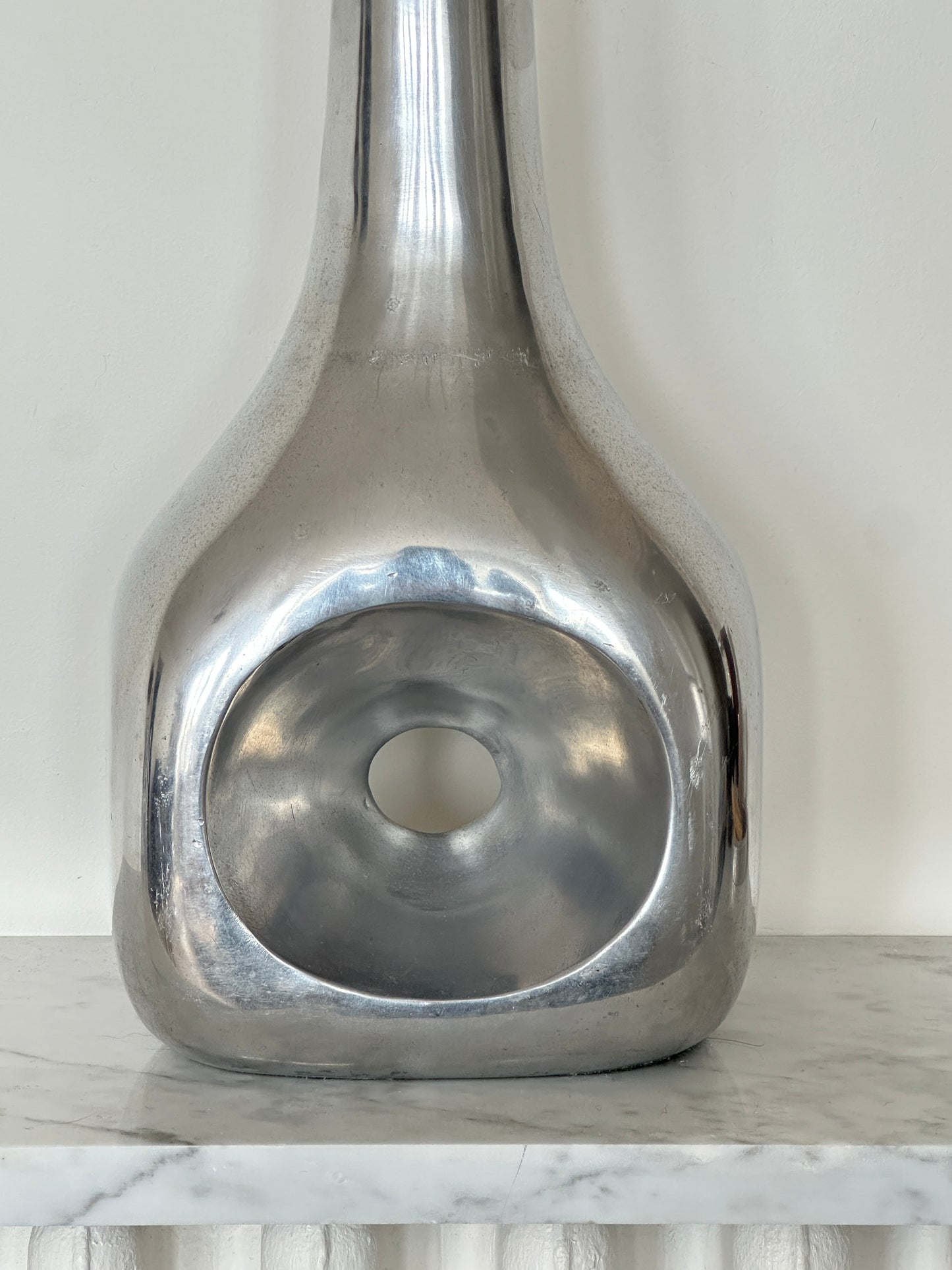 grand vase fonte d'aluminium 1970