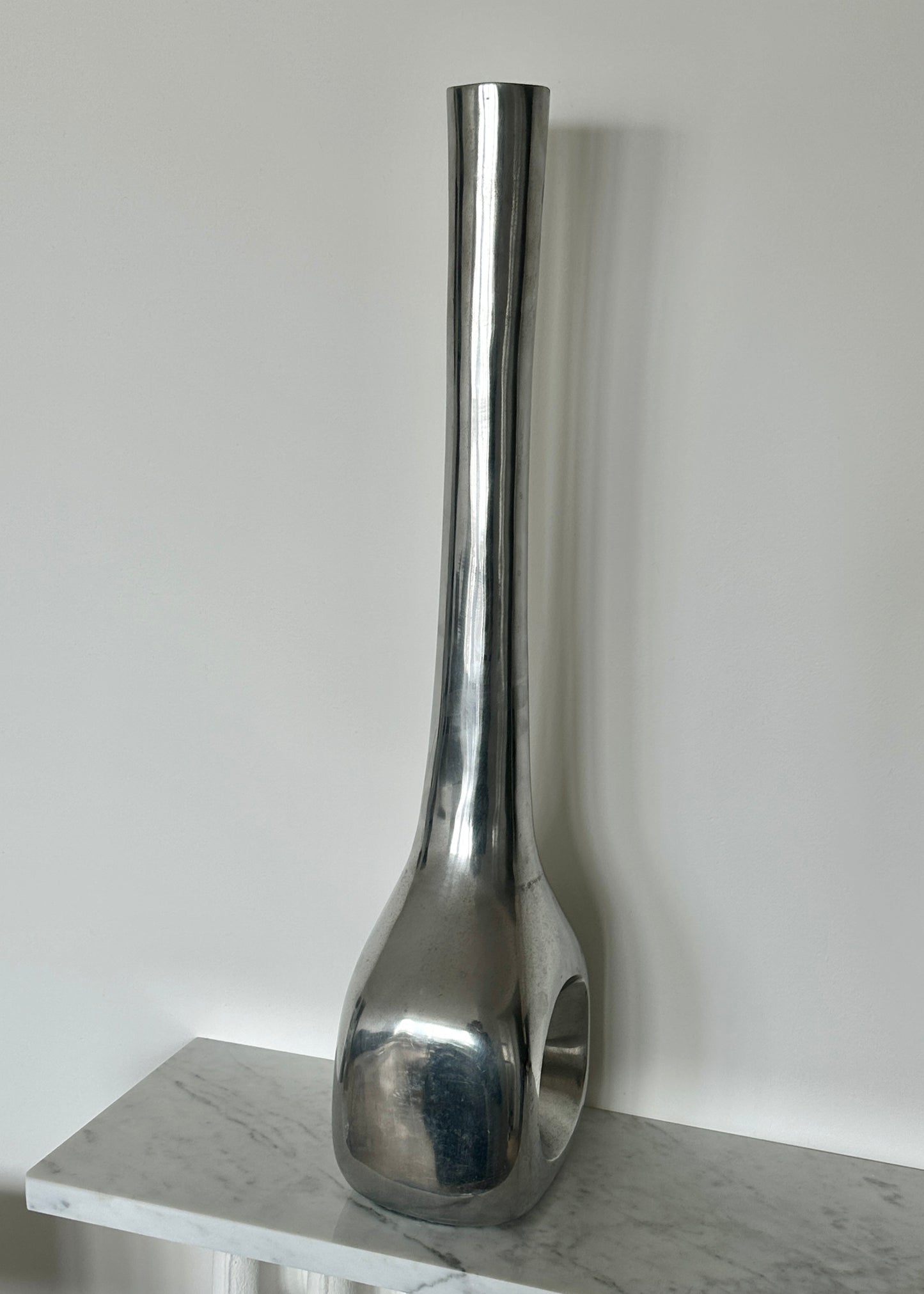 grand vase fonte d'aluminium 1970