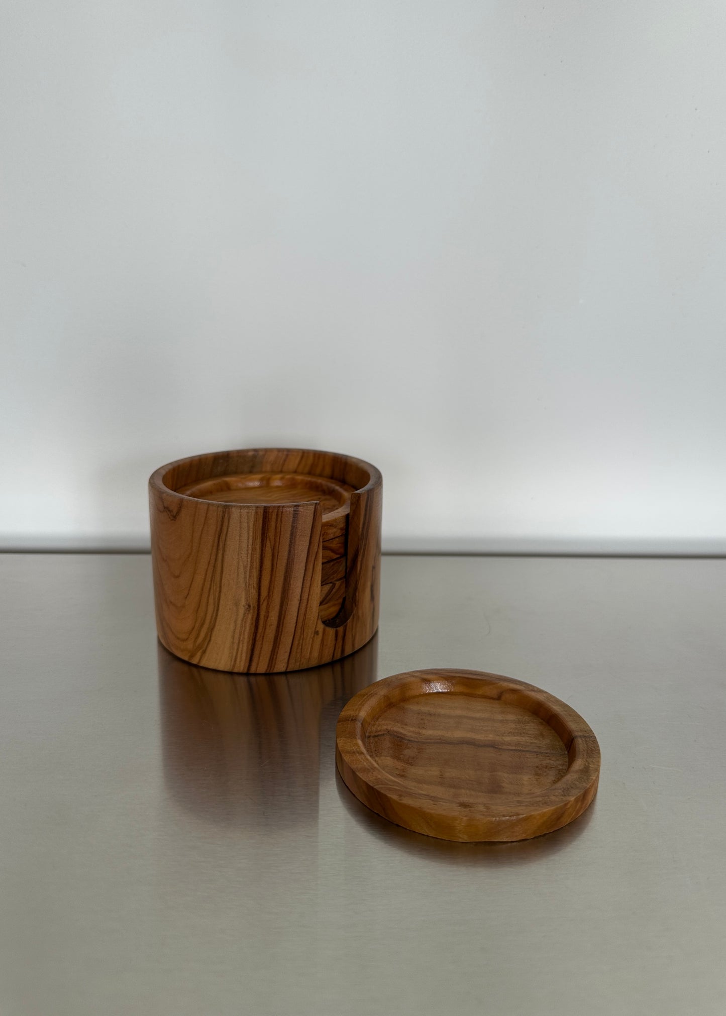 6 dessous de verres en bois d'olivier