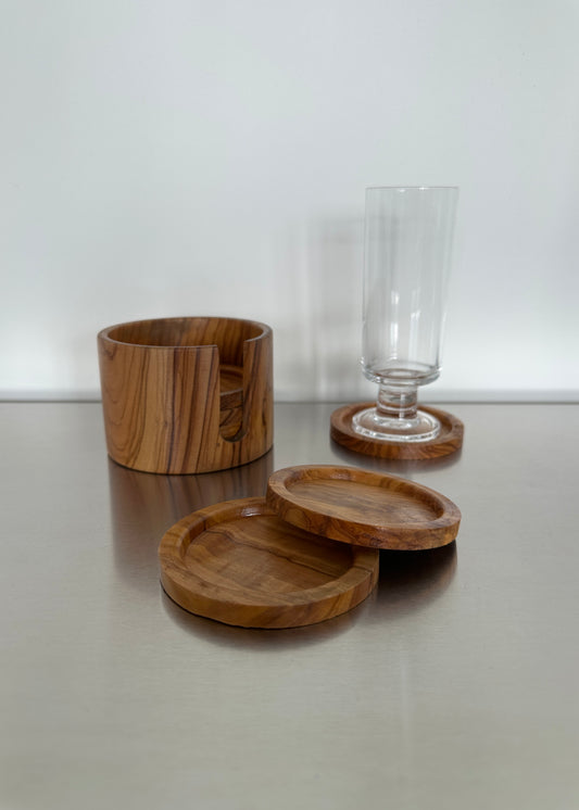 6 dessous de verres en bois d'olivier