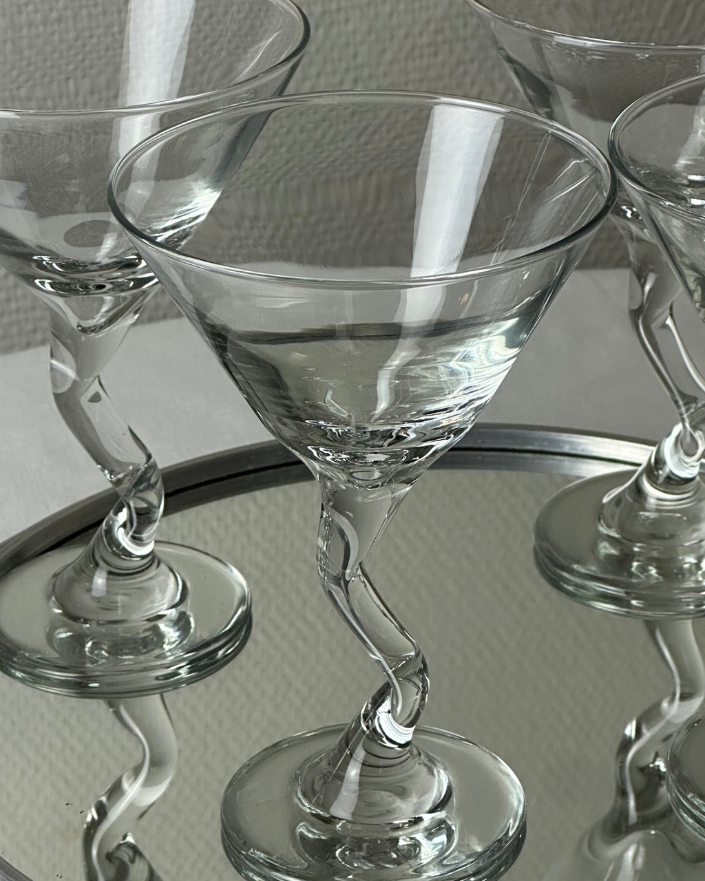 set de 4 verres à martini pied zig zag