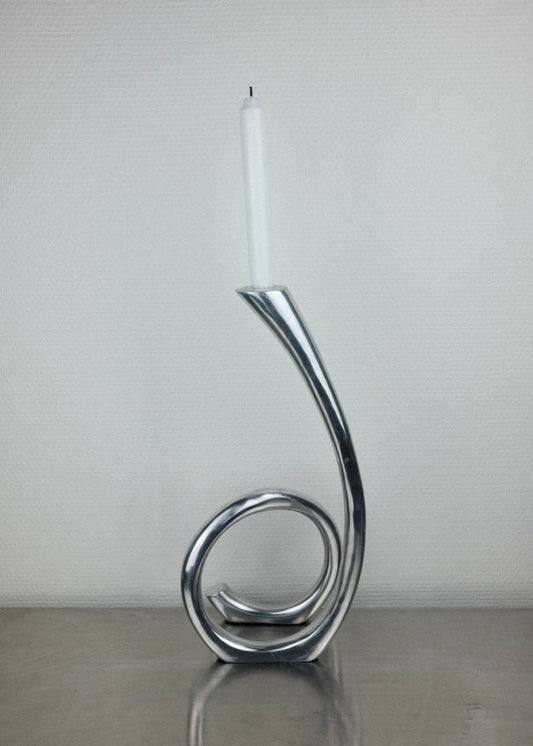 bougeoir curly fonte d'aluminium
