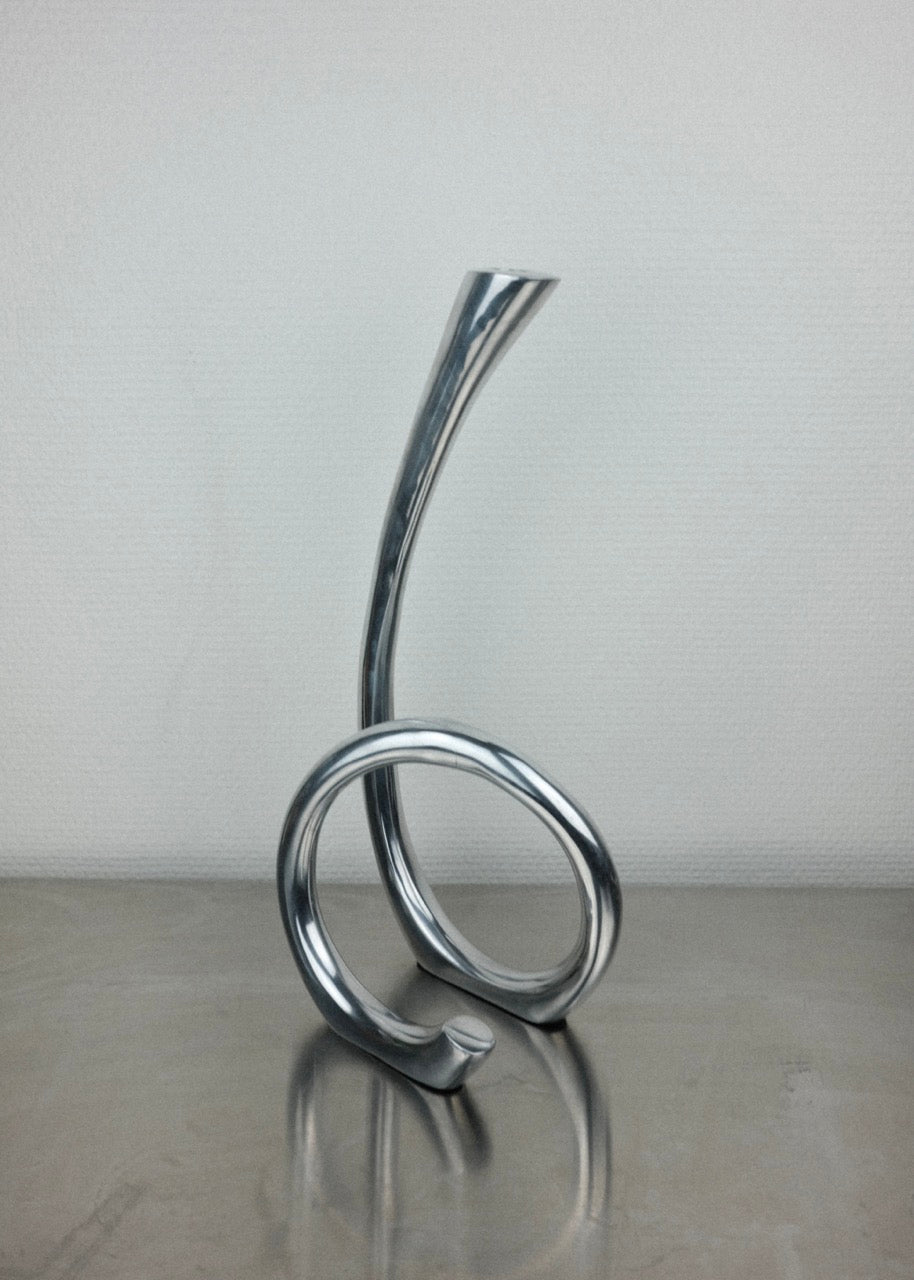 bougeoir curly fonte d'aluminium