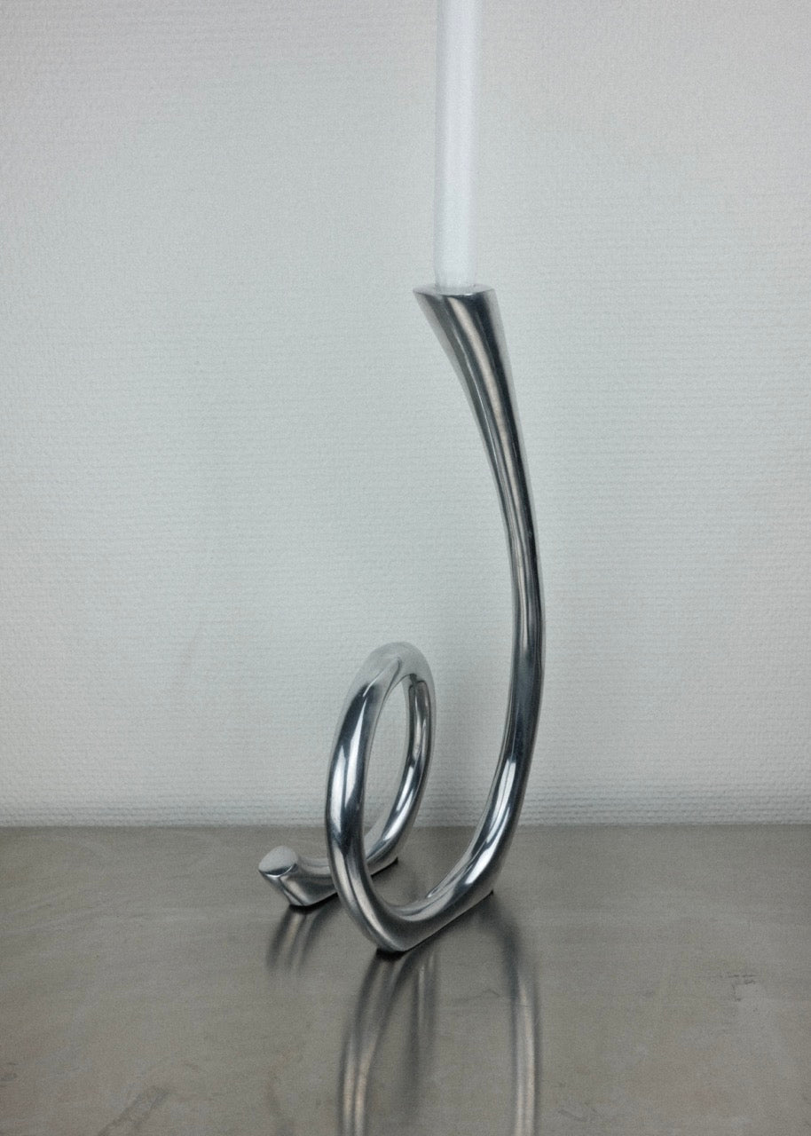 bougeoir curly fonte d'aluminium