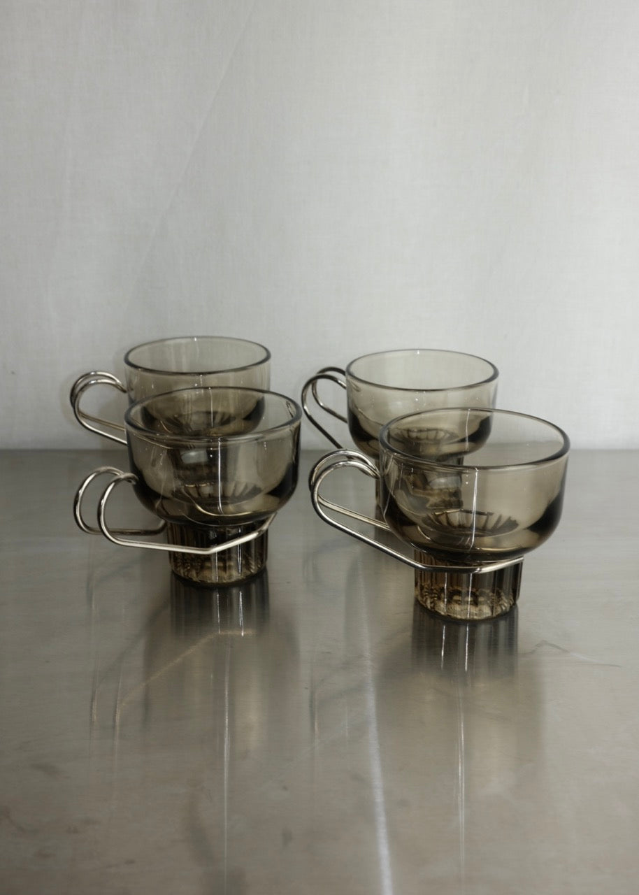 set de 4 tasses expresso verre ambré