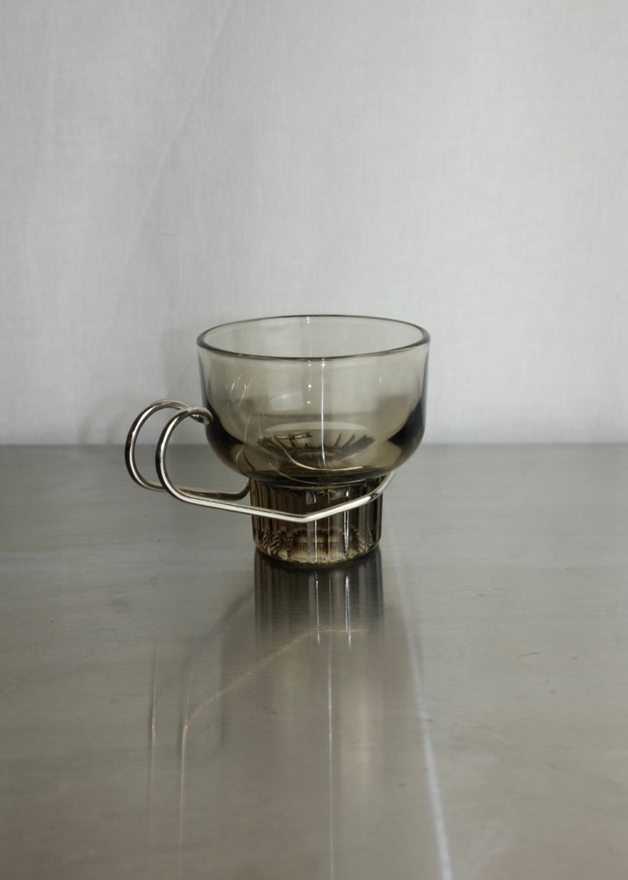 set de 4 tasses expresso verre ambré