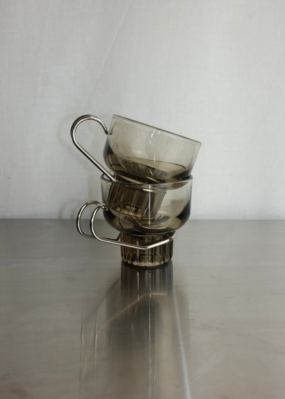 set de 4 tasses expresso verre ambré