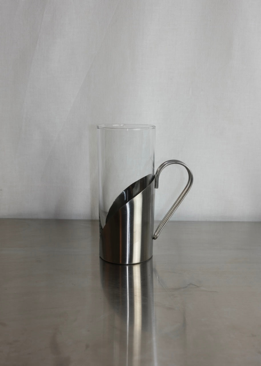 set de 4 tasses inox & verre