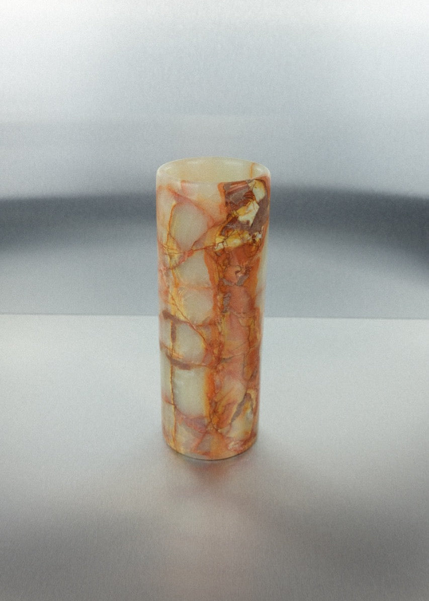 vase en onyx orangé