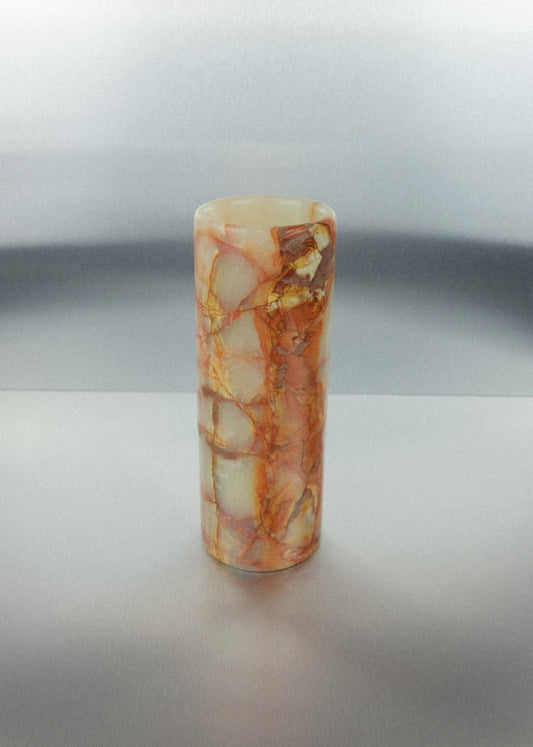 vase en onyx orangé