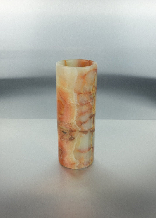 vase en onyx orangé