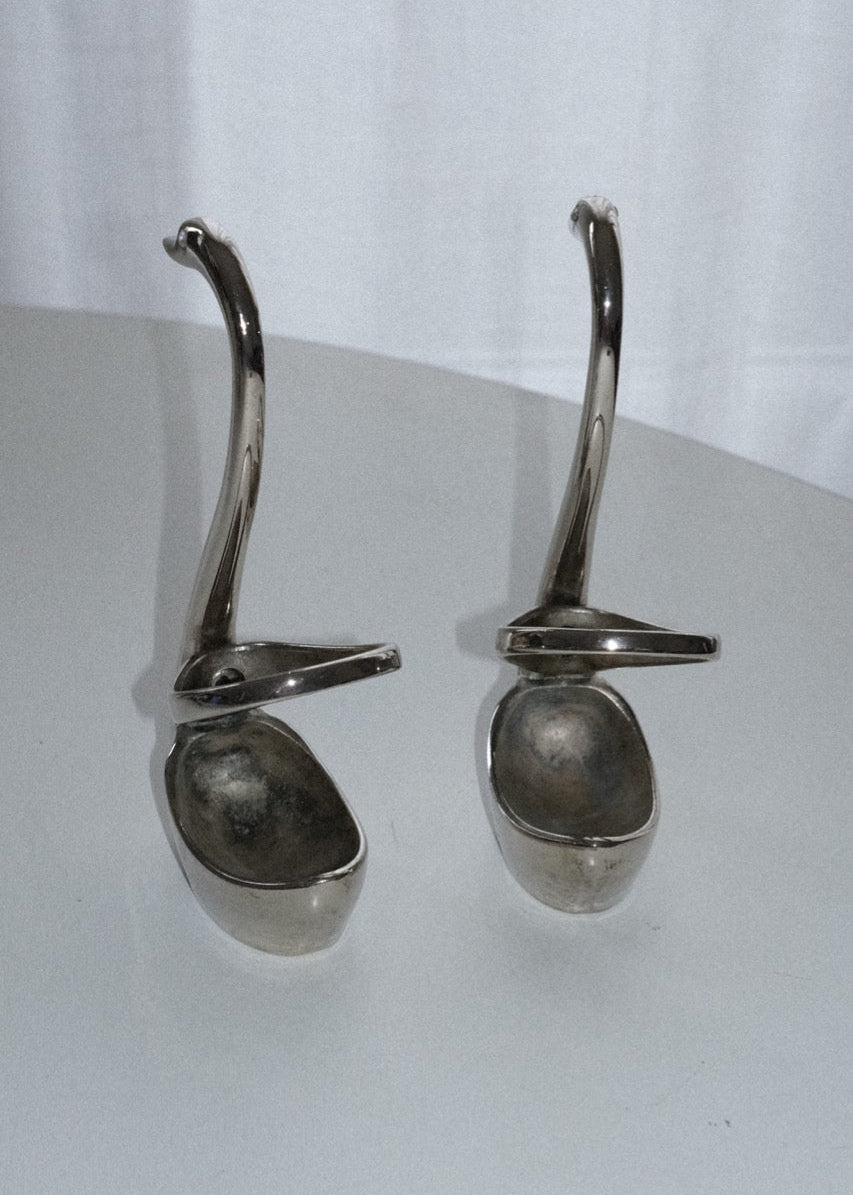 cygne porte-cuillères en métal