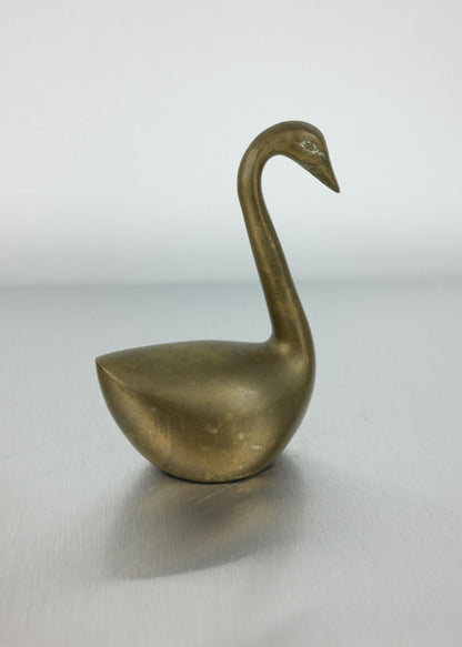 duo de cygnes en laiton vintage