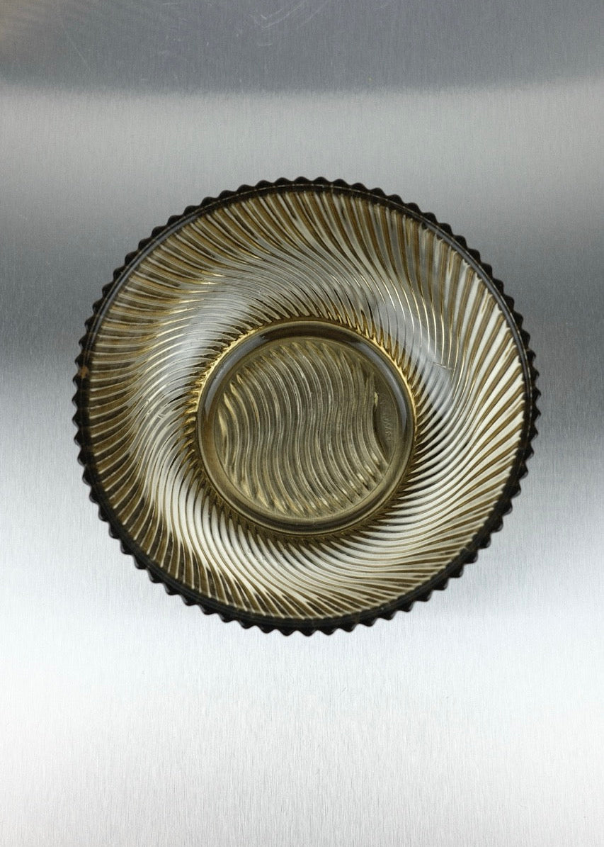 duo de coupelles en verre fumé années 70