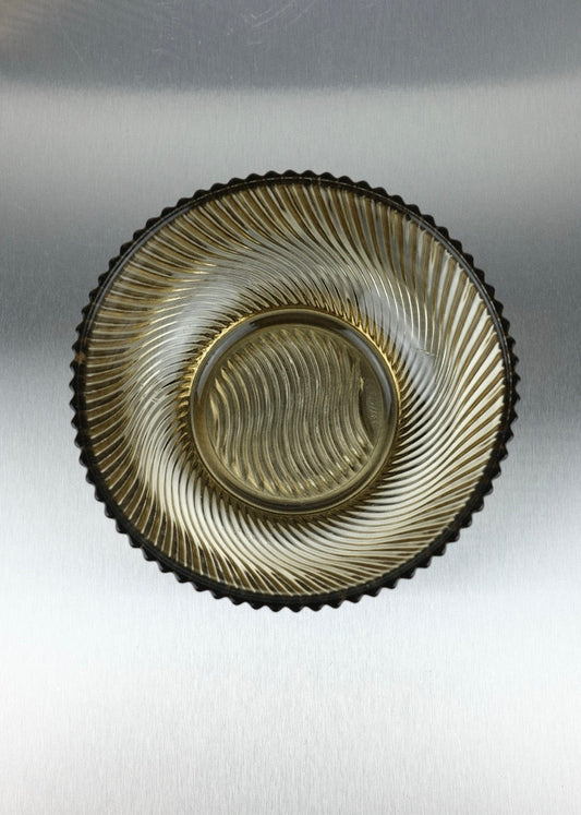 duo de coupelles en verre fumé années 70