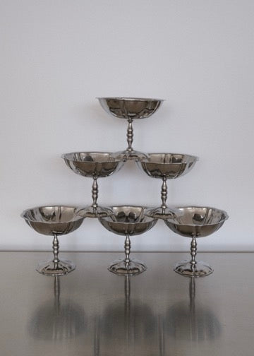 set de 6 coupelles inox