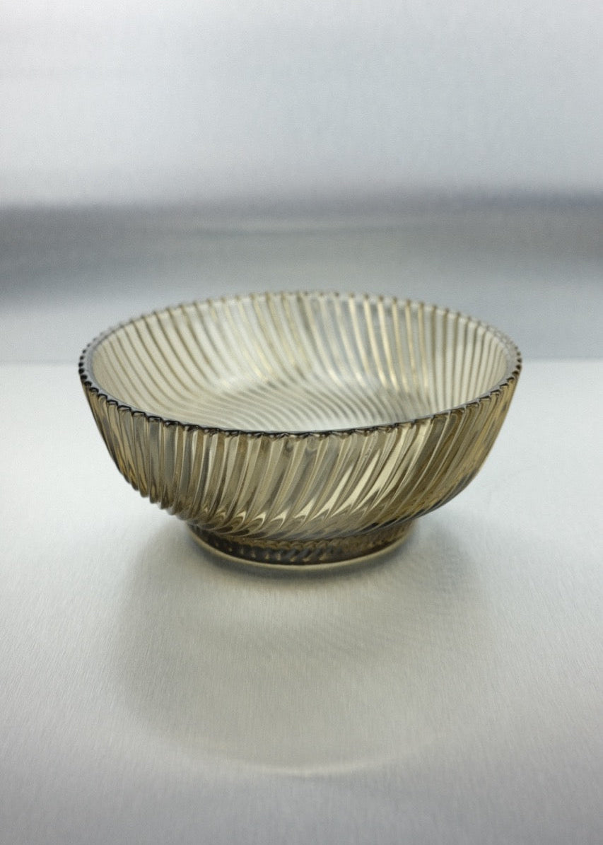 duo de coupelles en verre fumé années 70