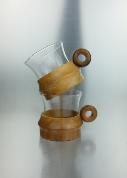 duo de tasses en bois tourné