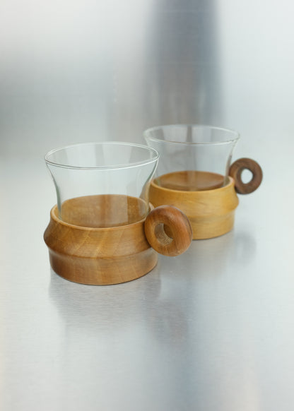 duo de tasses en bois tourné