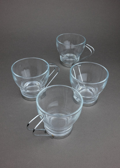 4 tasses espresso chromées