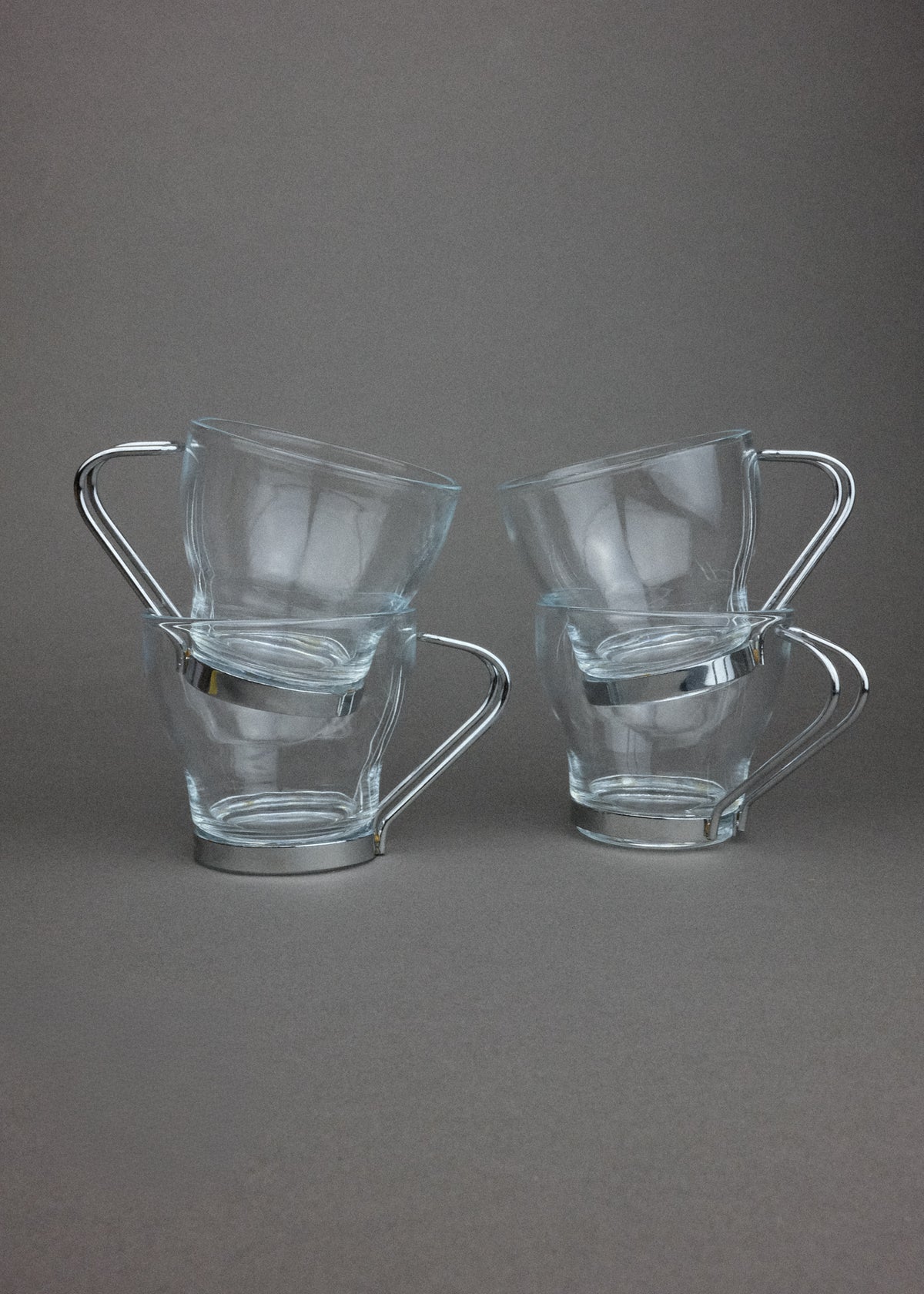 4 tasses espresso chromées