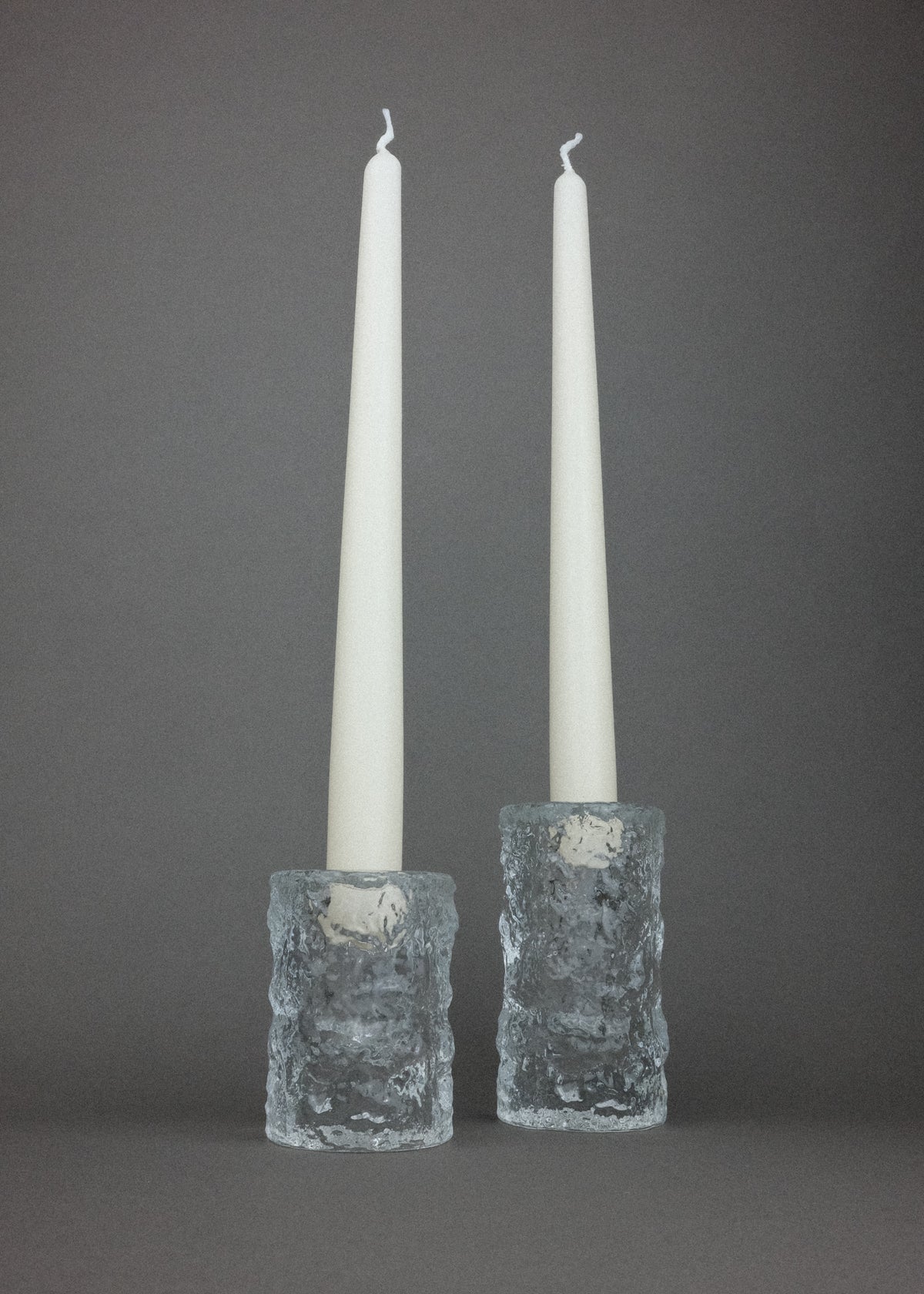 paire de bougeoirs Ice Glass