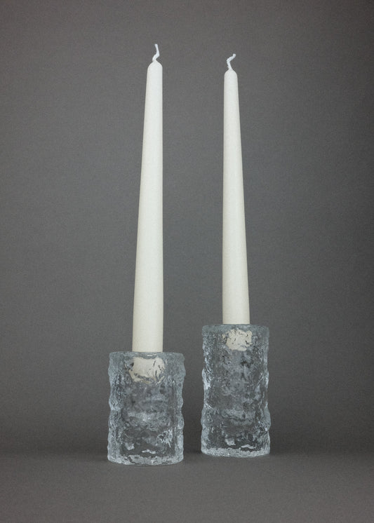 paire de bougeoirs Ice Glass
