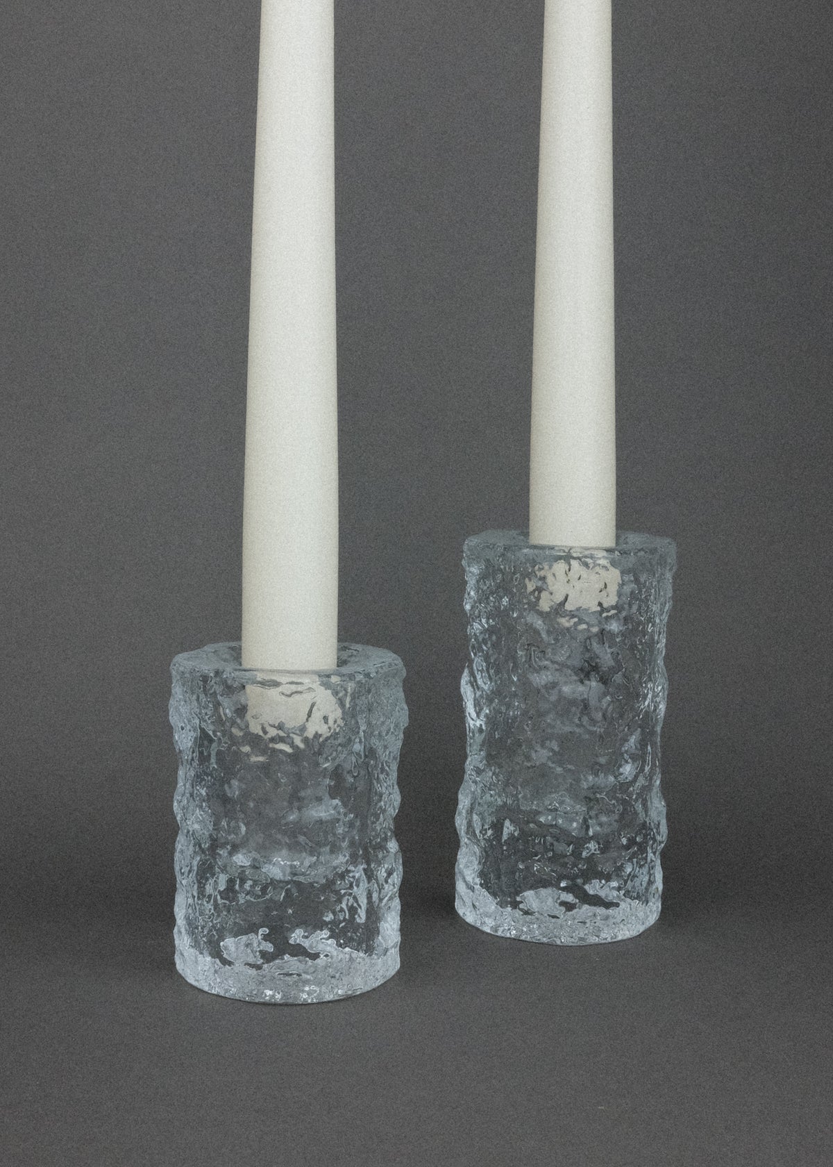 paire de bougeoirs Ice Glass