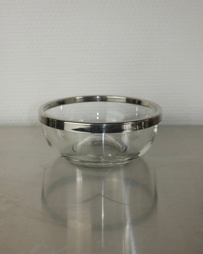 petit bol verre & cerclage métal argenté