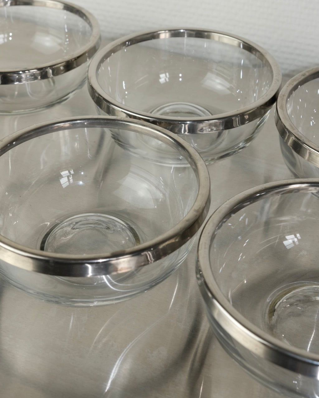 petit bol verre & cerclage métal argenté