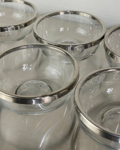 petit bol verre & cerclage métal argenté