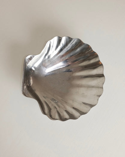 ravier en métal chromé coquillage
