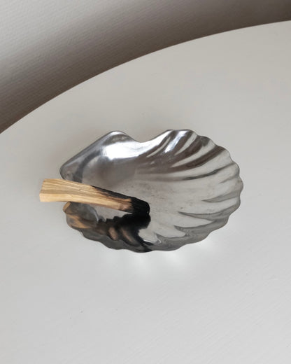 ravier en métal chromé coquillage