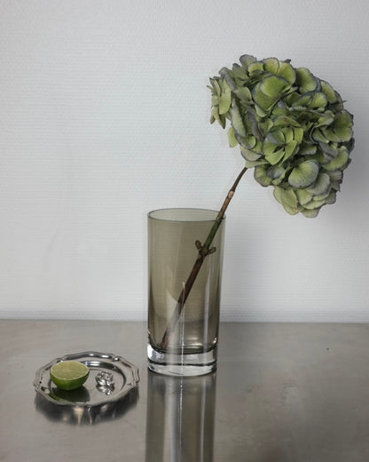 vase ovale en verre fume
