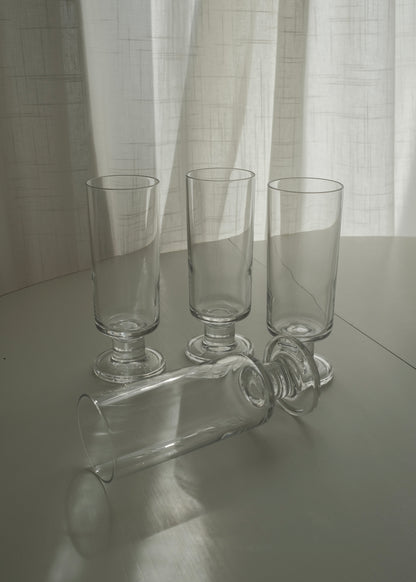 4 flûtes à champagne Cristal d'Arques 1975