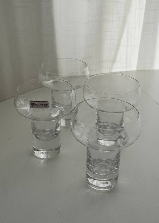 4 petits verres en cristal Top Design 1970