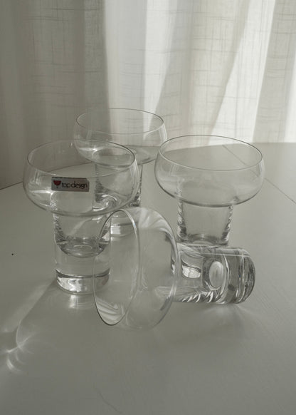 4 petits verres en cristal Top Design 1970